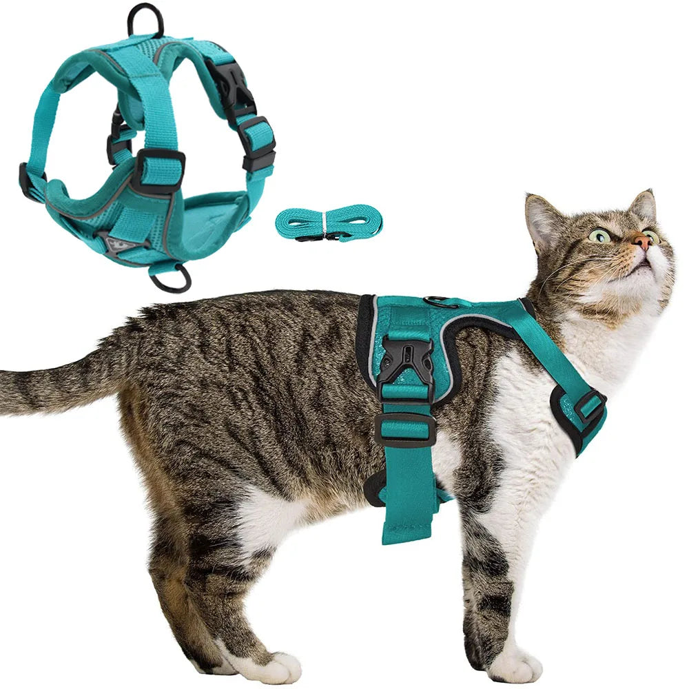 Reflective Cat & Dog Harness with Leash Set