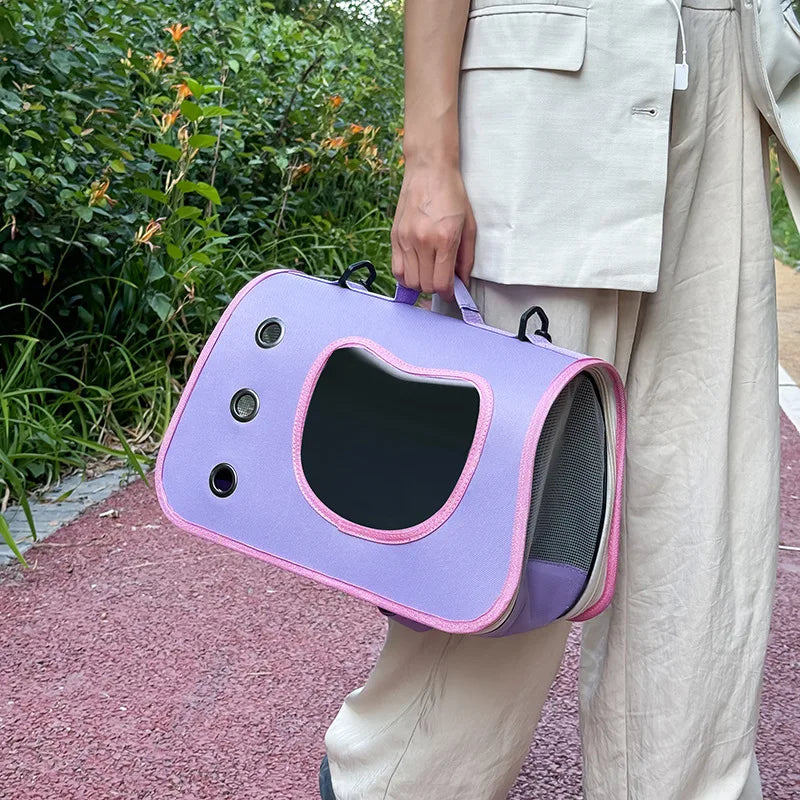 Portable Cat Carrier Bag with Breathable Mesh