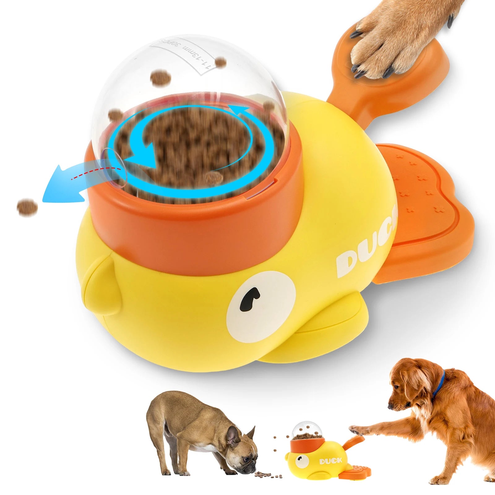 Duck-Shaped Interactive Dog Food Dispenser Toy