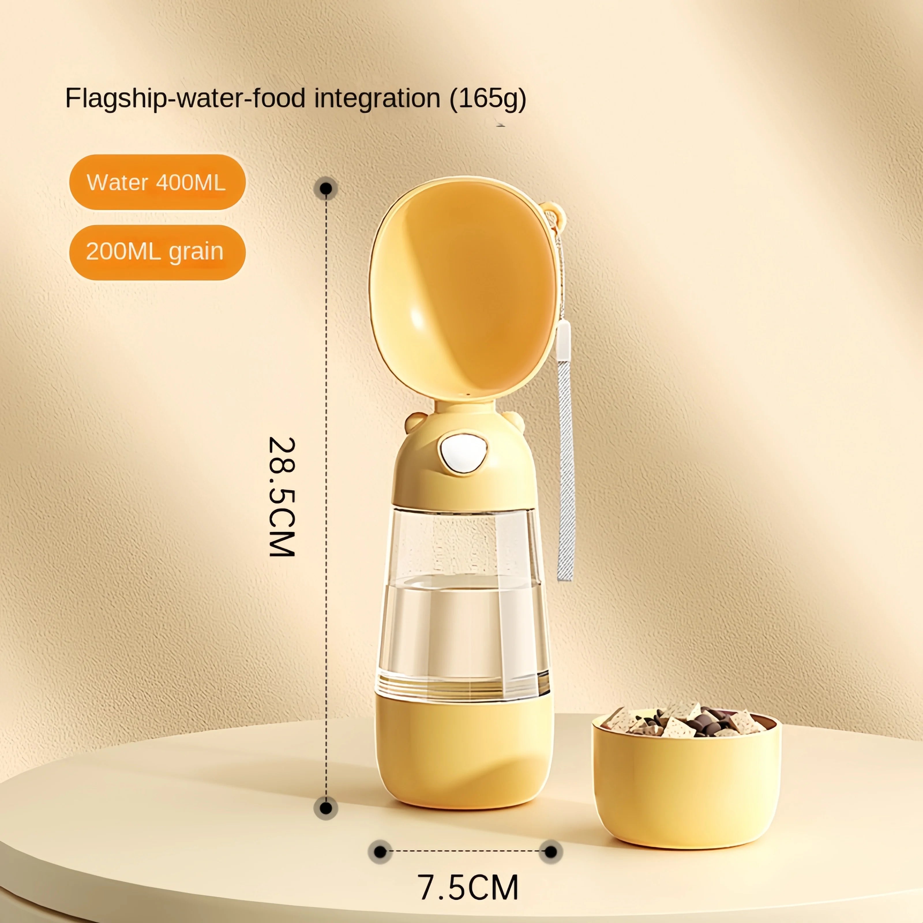 Portable Dog Water Bottle with Food Container