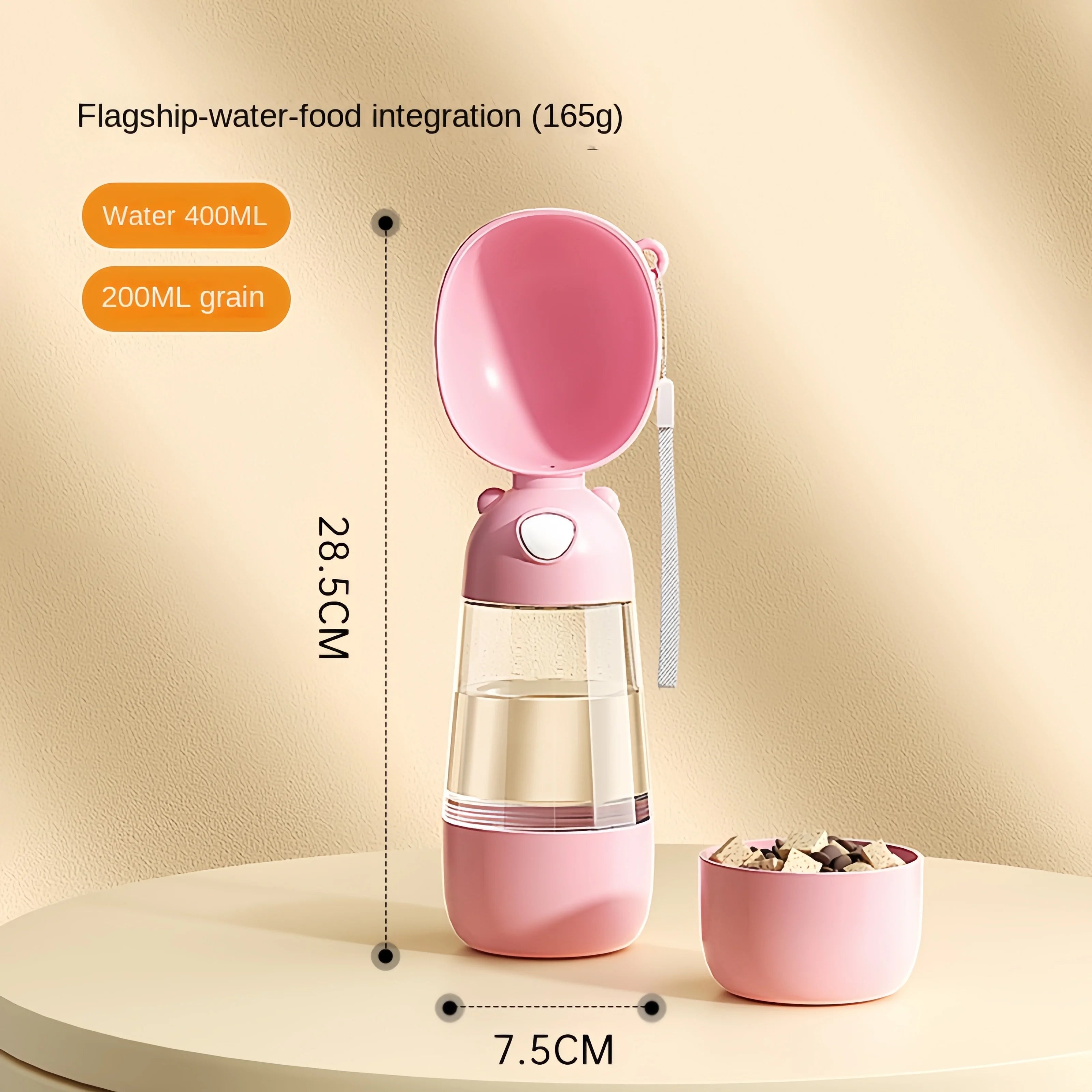 Portable Dog Water Bottle with Food Container