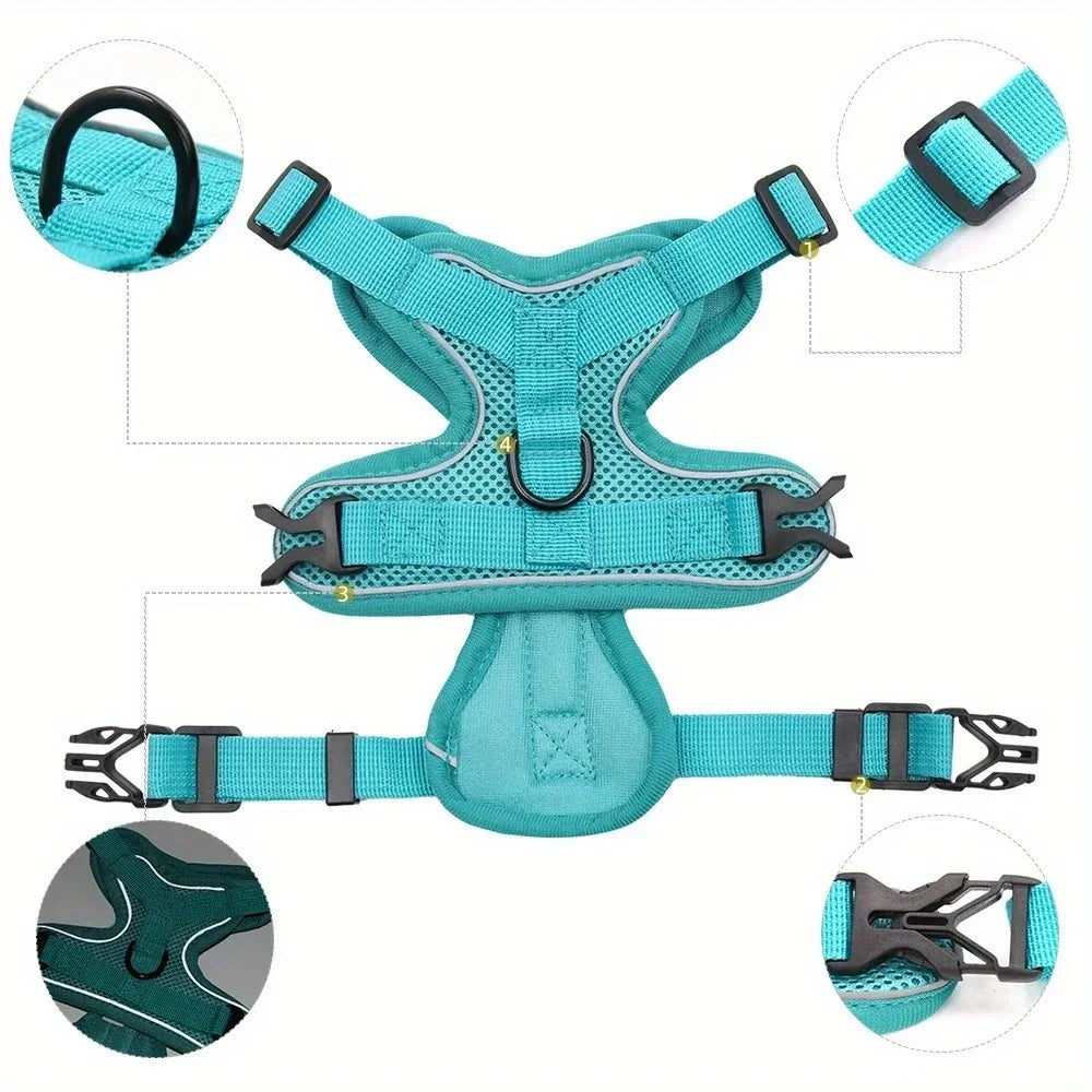 No Pull Reflective Dog Harness & Leash Set (S-XL)