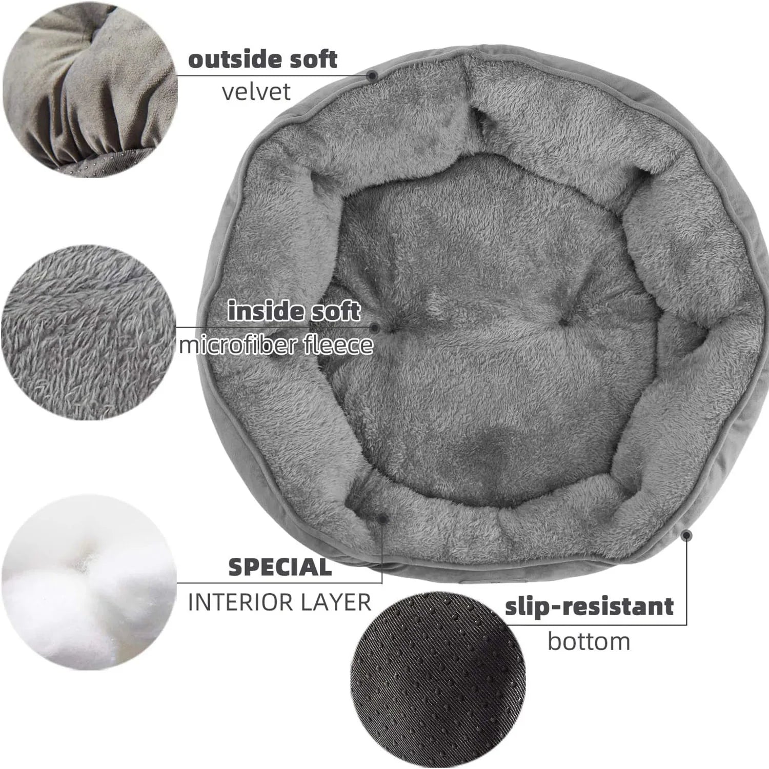 Plush Cat & Small Dog Bed – Washable Pet Cushion
