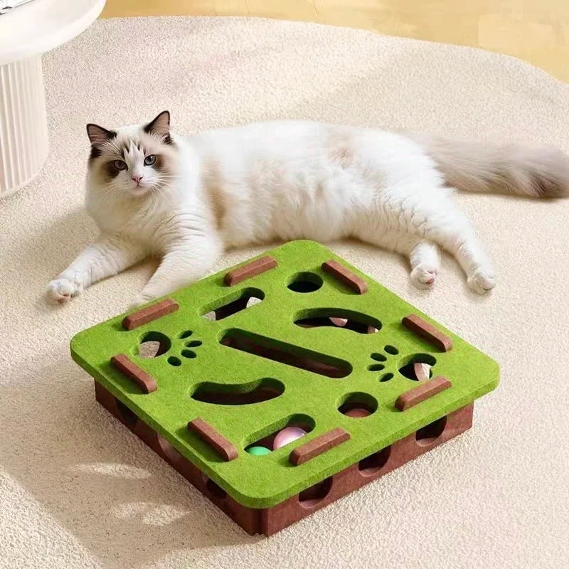 Cat Interactive Puzzle Toy with Hidden Balls