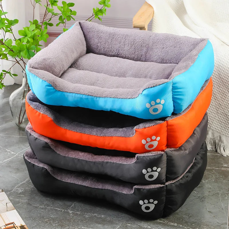 Orthopedic Plush Dog & Cat Bed – Washable Rectangular Pet Sofa