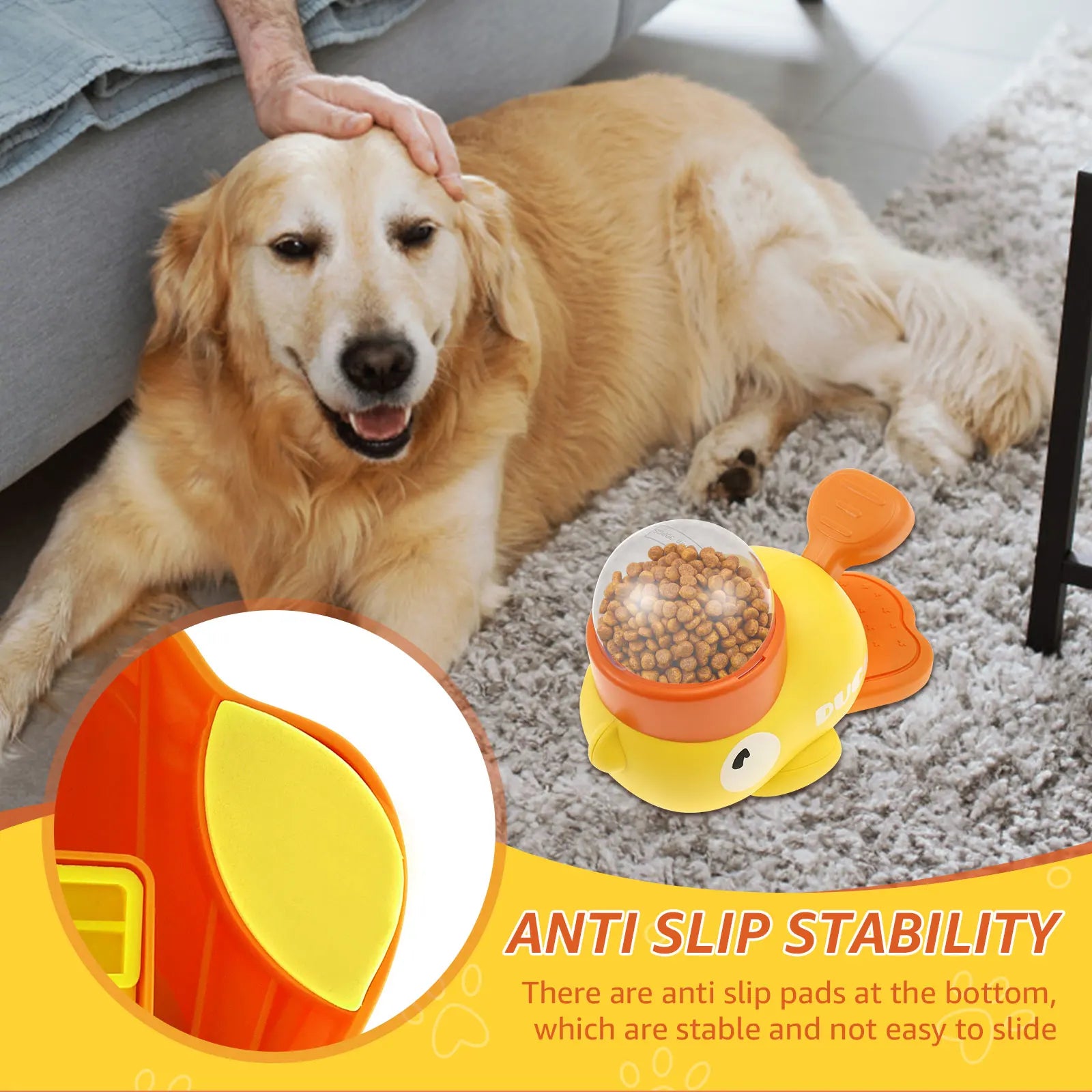 Duck-Shaped Interactive Dog Food Dispenser Toy