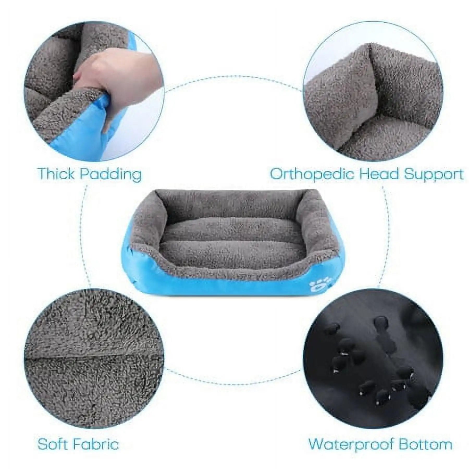 Orthopedic Plush Dog & Cat Bed – Washable Rectangular Pet Sofa