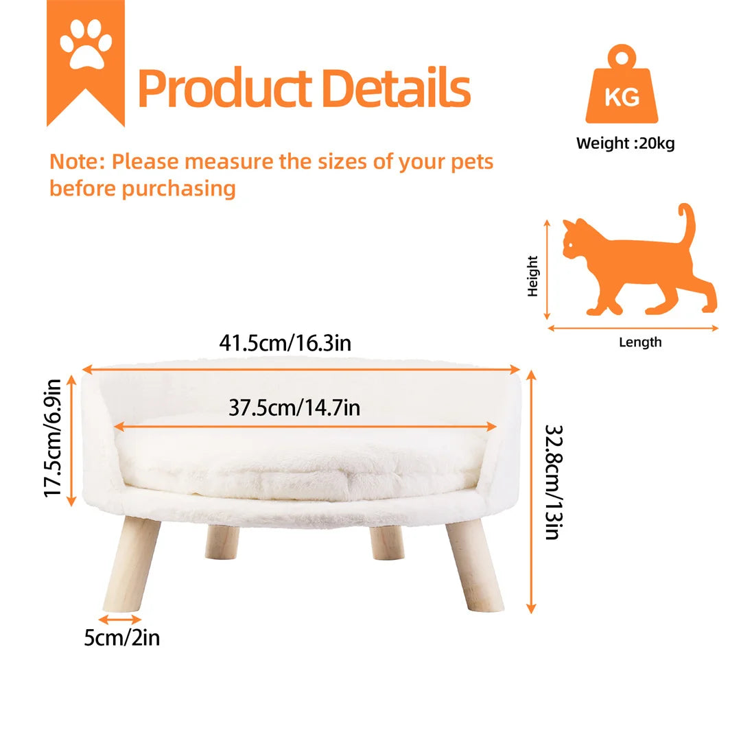 Elevated Pet Bed with Legs – Cozy Cat & Small Dog Sofa