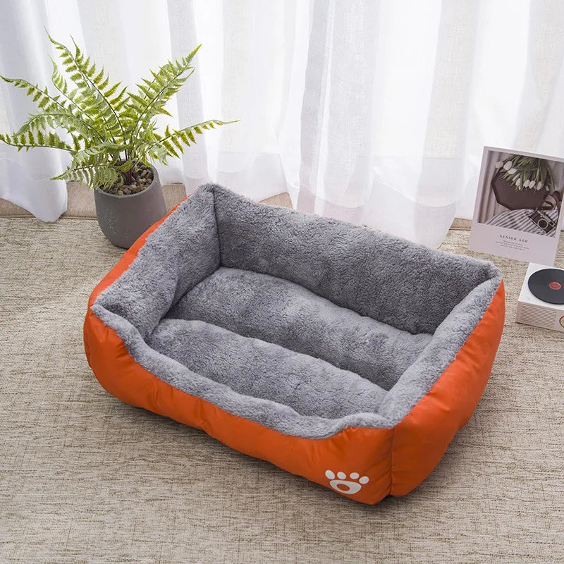 Orthopedic Plush Dog & Cat Bed – Washable Rectangular Pet Sofa