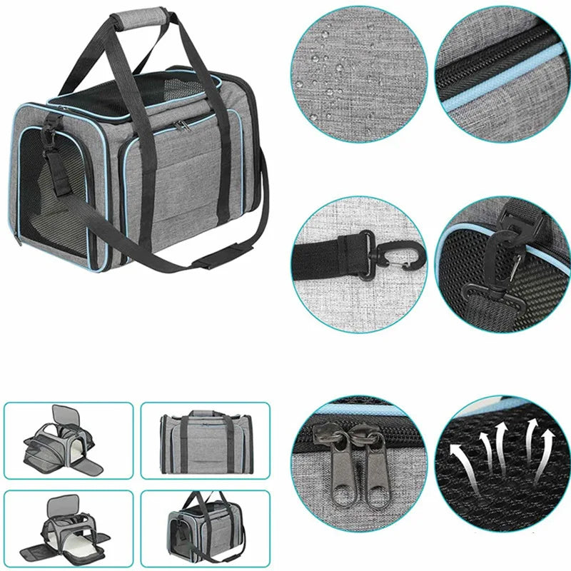 Expandable Airline Approved Pet Carrier for Cats & Dogs
