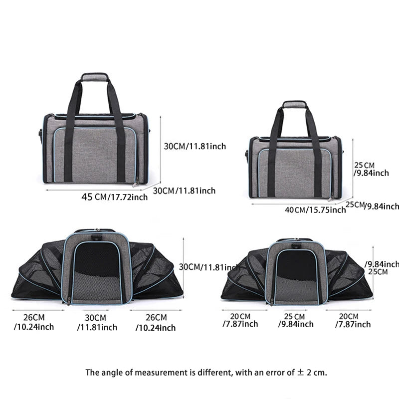 Expandable Airline Approved Pet Carrier for Cats & Dogs