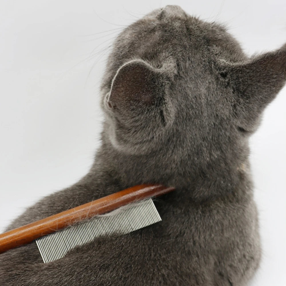 Wooden Pet Grooming Comb for Cats & Dogs – Anti-Shedding