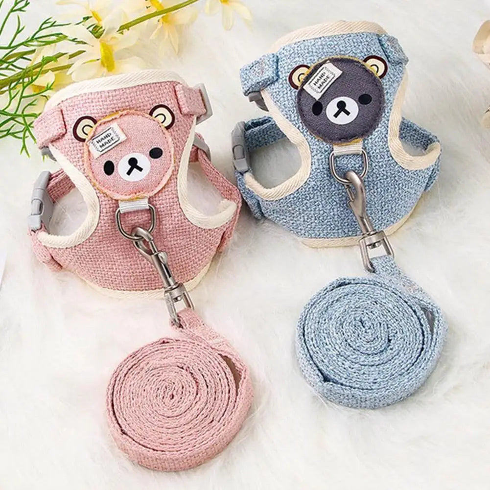 Soft Pet Harness and Leash Set for Cats & Small Dogs