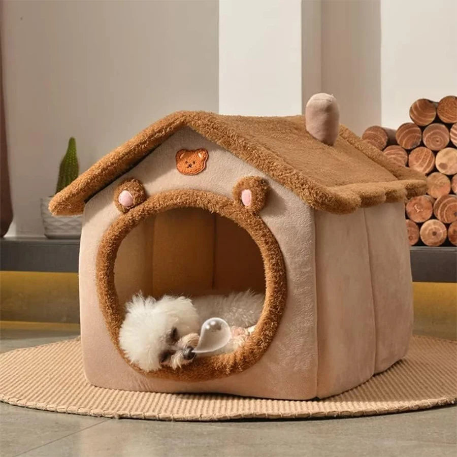Cozy Cat House Bed with Cushion – Foldable Design