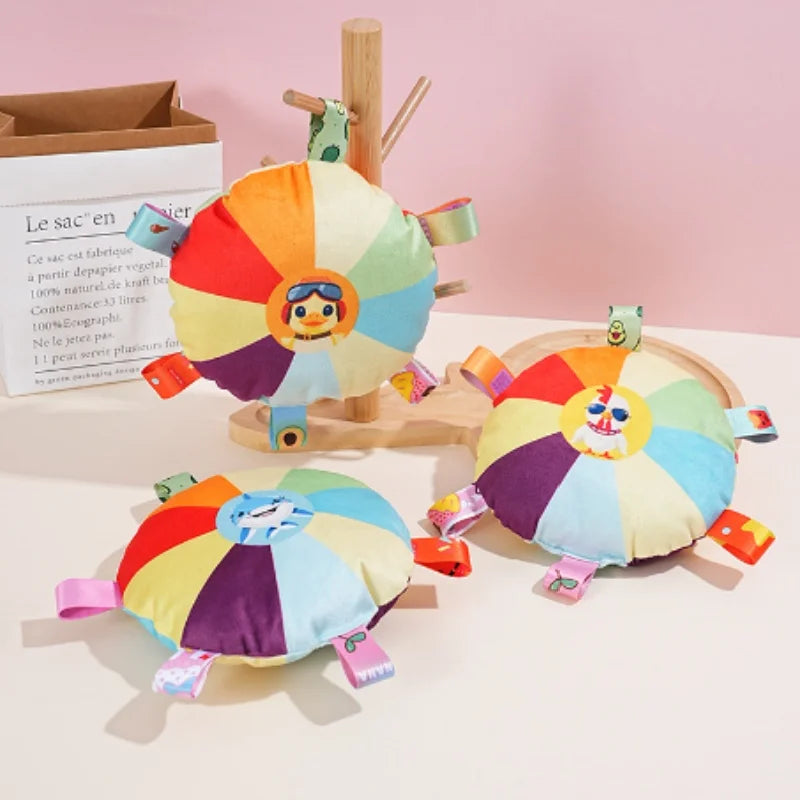 Colorful Plush Dog Chew Toy with Tags