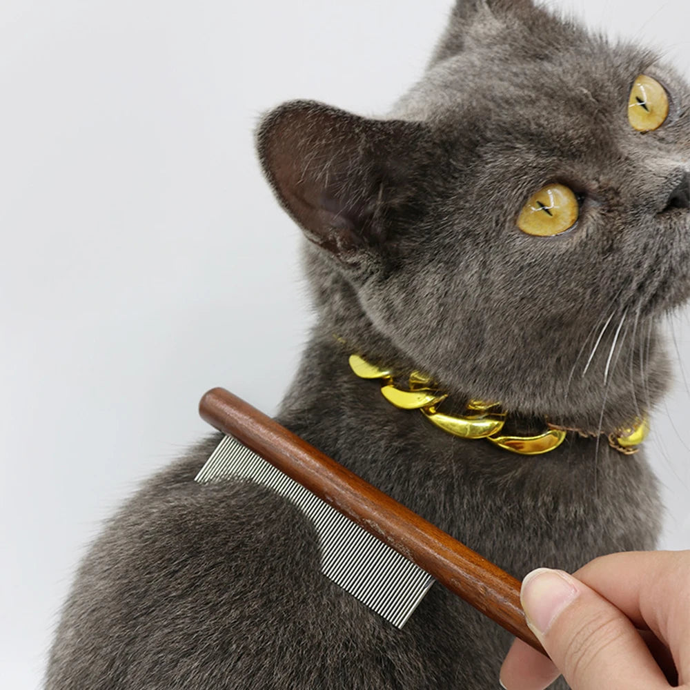 Wooden Pet Grooming Comb for Cats & Dogs – Anti-Shedding