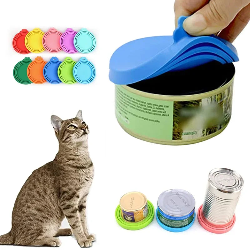 Silicone Pet Food Can Lids with Spoon Set