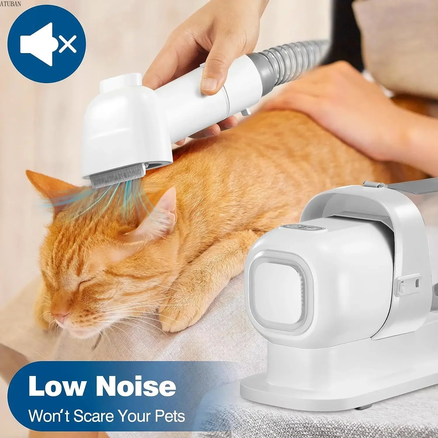 Pet Grooming Vacuum Kit with Clippers & Brushes