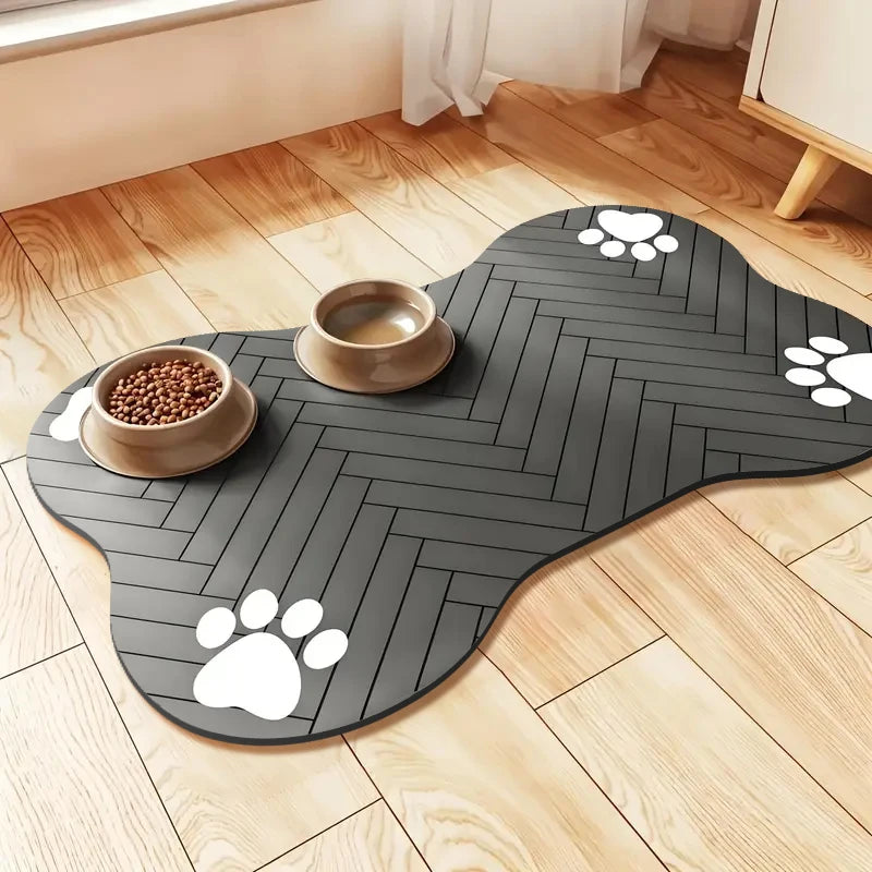 Non-Slip Waterproof Pet Food Mat for Dogs and Cats