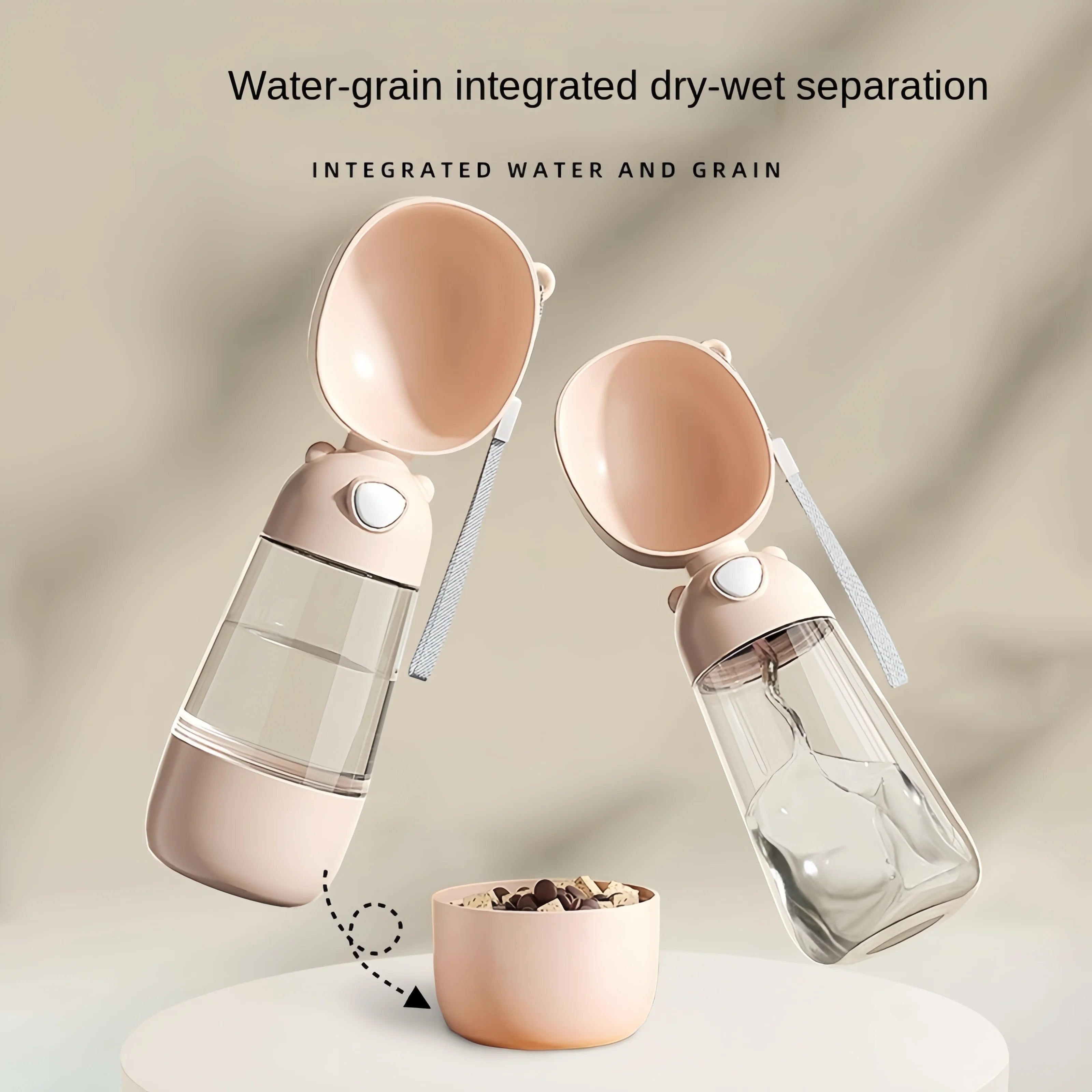 Portable Dog Water Bottle with Food Container