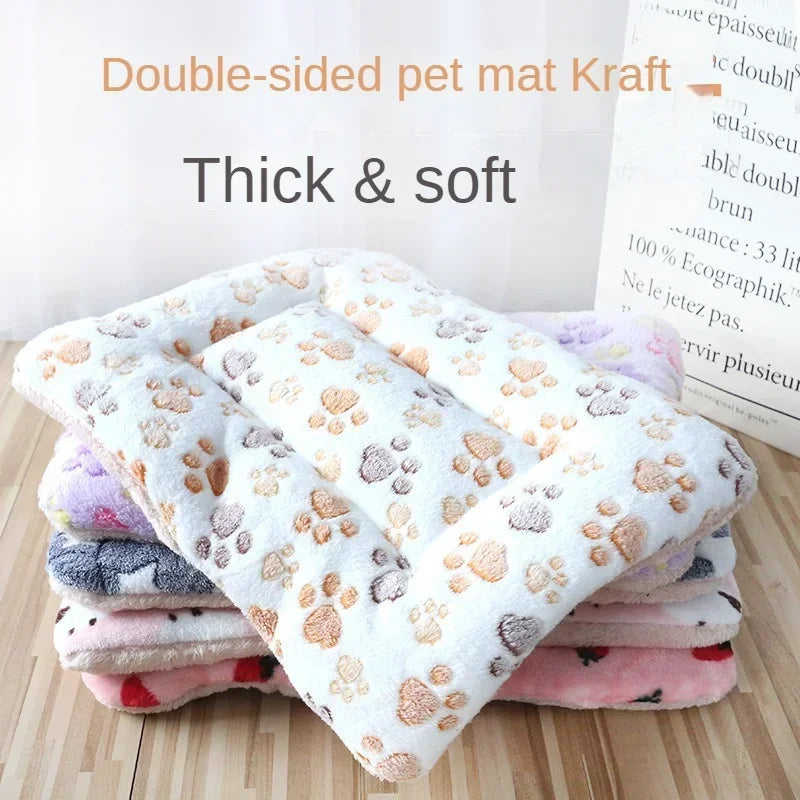 Double-Sided Plush Pet Bed Mat for Dogs & Cats