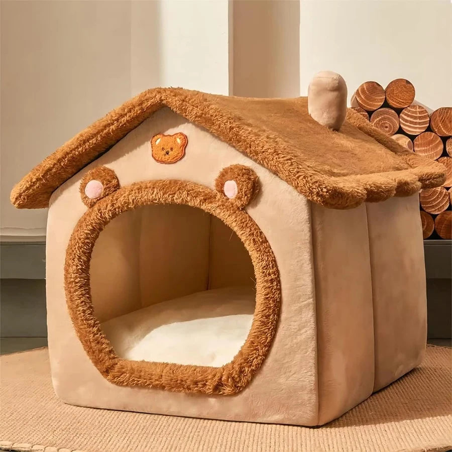 Cozy Cat House Bed with Cushion – Foldable Design