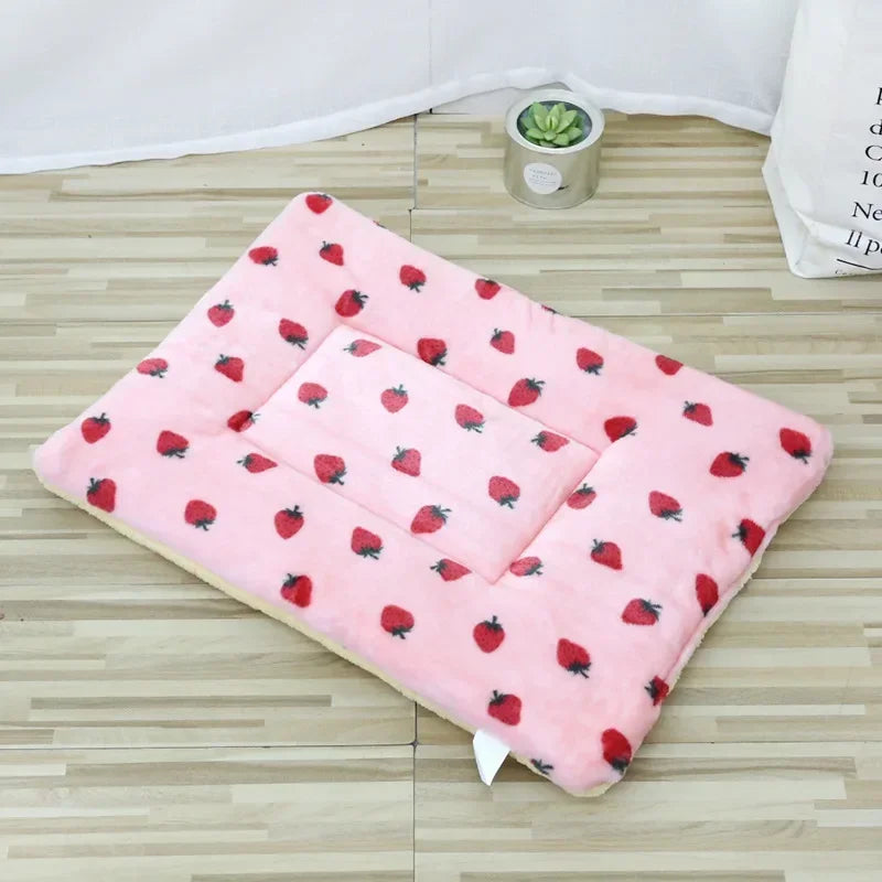 Double-Sided Plush Pet Bed Mat for Dogs & Cats