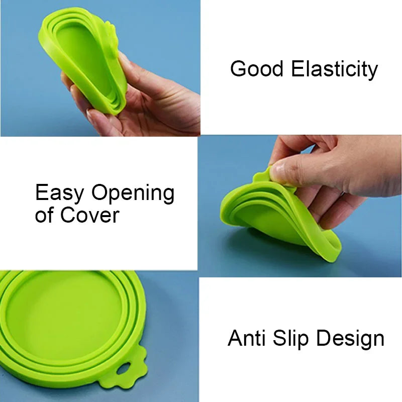 Silicone Pet Food Can Lids with Spoon Set