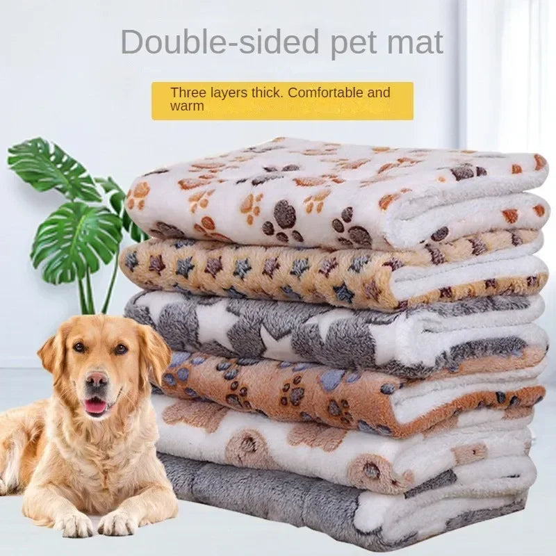 Double-Sided Plush Pet Bed Mat for Dogs & Cats