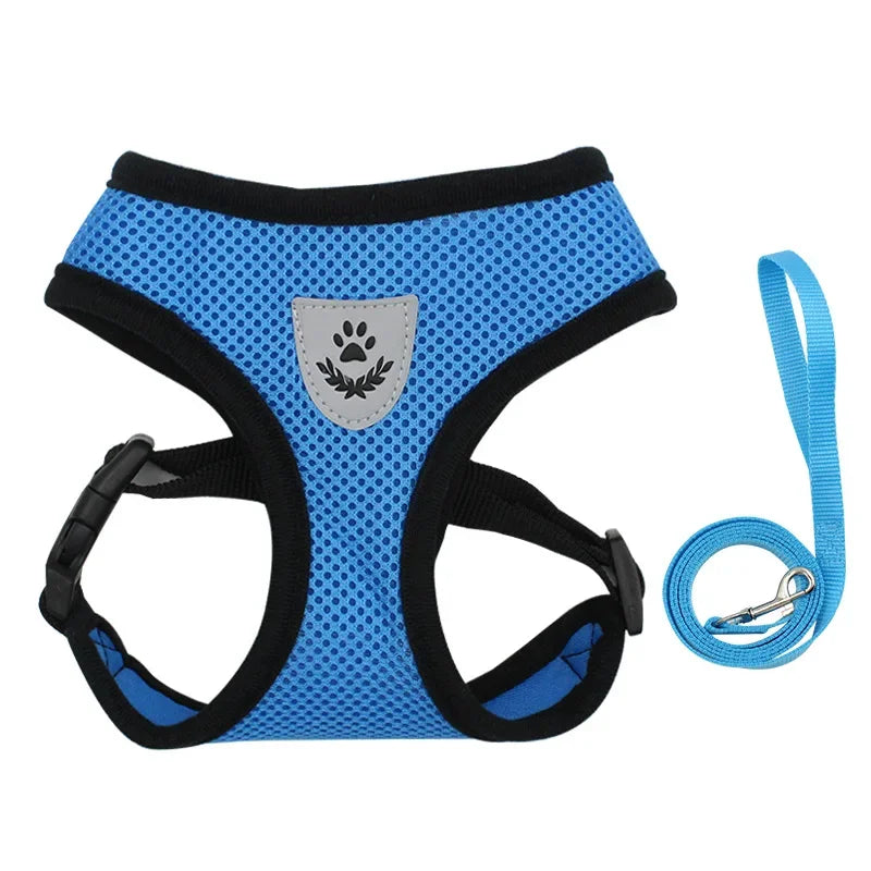 No-Pull Soft Mesh Dog & Cat Harness with Leash