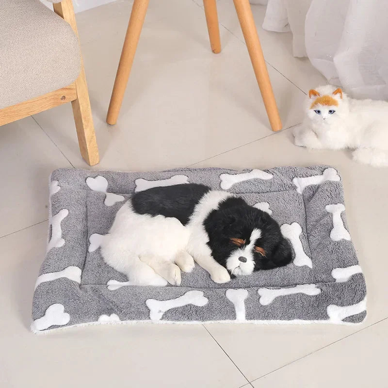 Double-Sided Plush Pet Bed Mat for Dogs & Cats