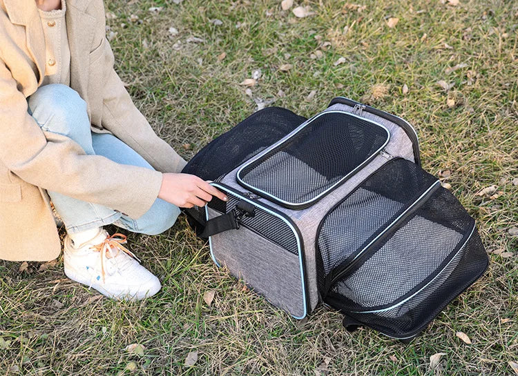 Expandable Airline Approved Pet Carrier for Cats & Dogs