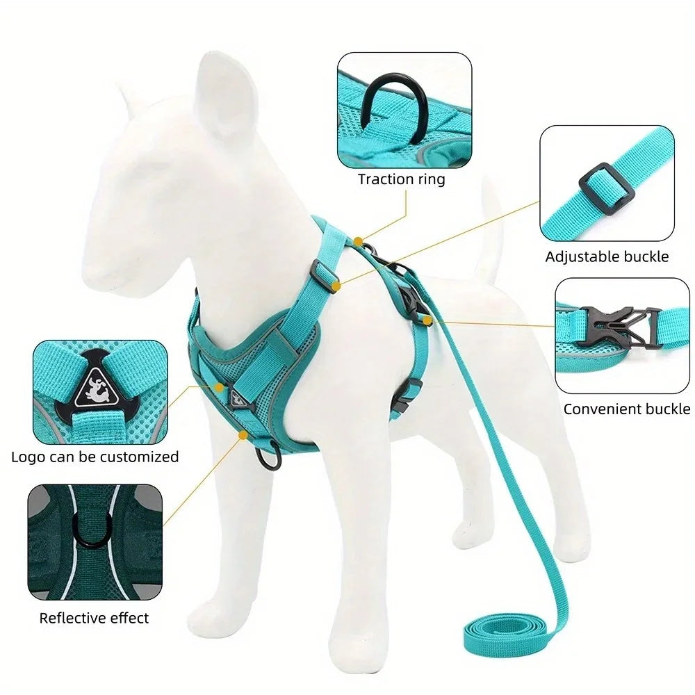 No Pull Reflective Dog Harness & Leash Set (S-XL)