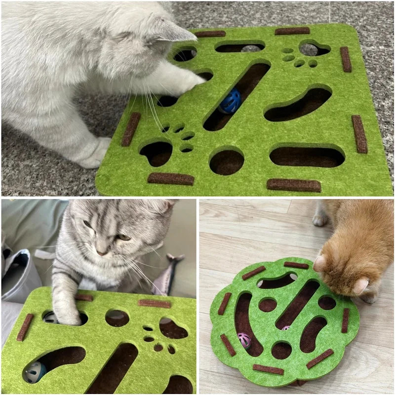 Cat Interactive Puzzle Toy with Hidden Balls