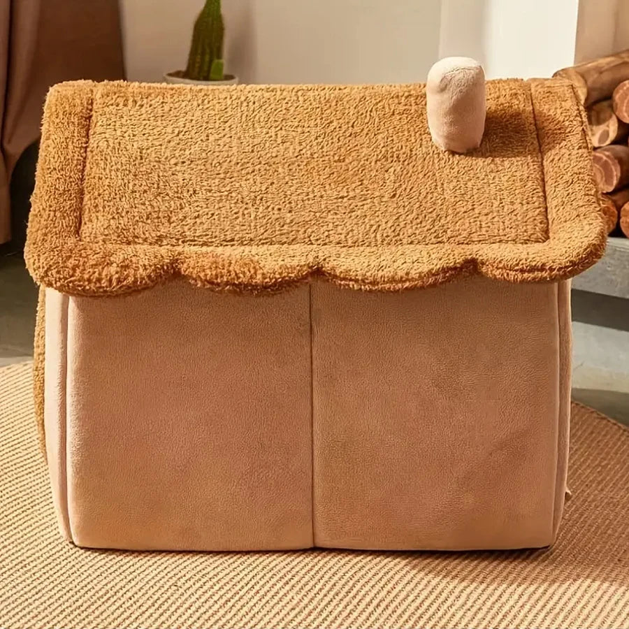 Cozy Cat House Bed with Cushion – Foldable Design