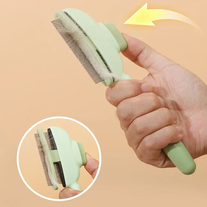 Self-Cleaning Pet Grooming Brush for Cats & Dogs