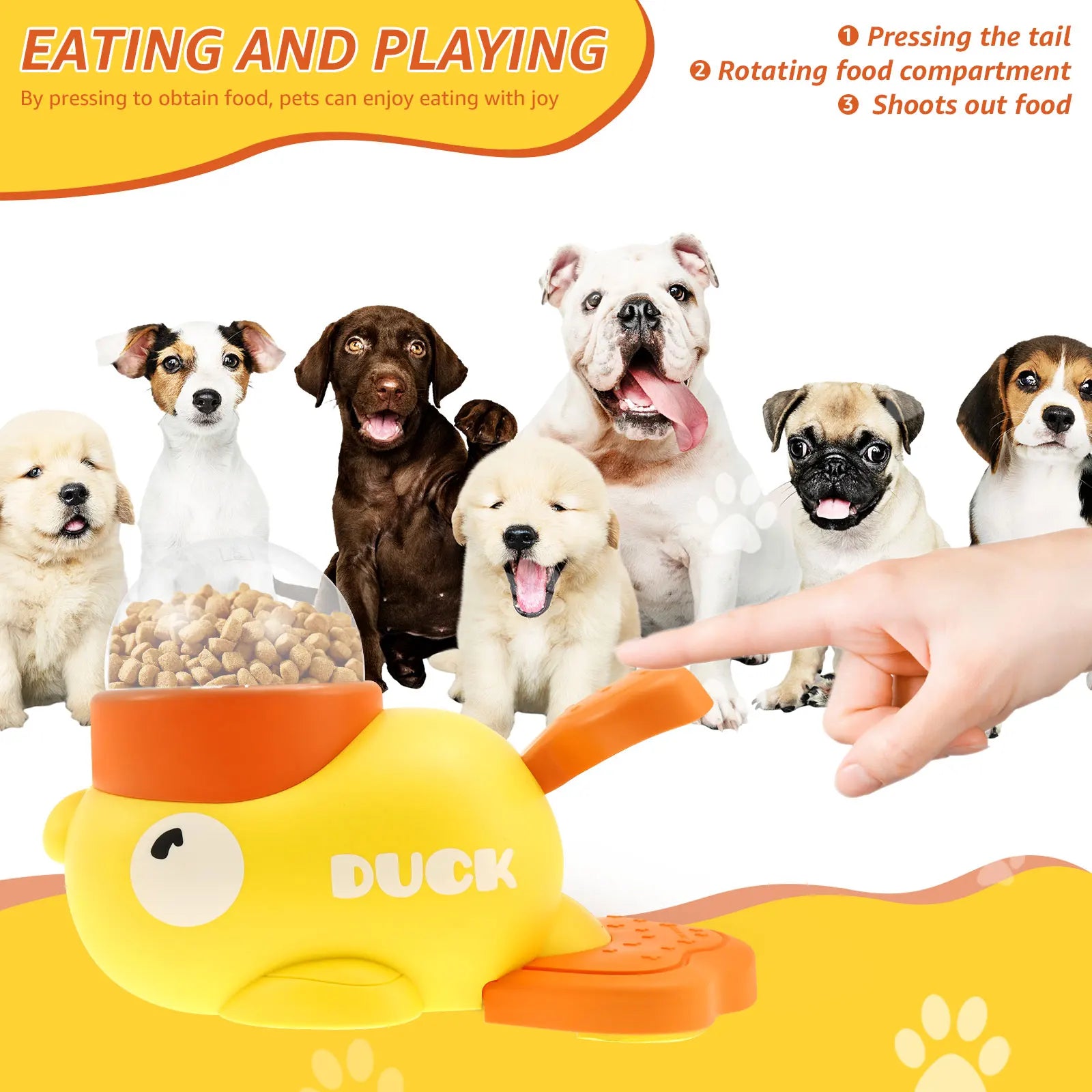 Duck-Shaped Interactive Dog Food Dispenser Toy