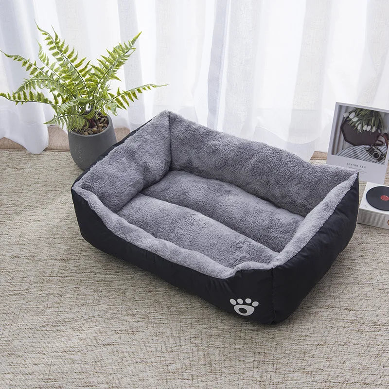 Orthopedic Plush Dog & Cat Bed – Washable Rectangular Pet Sofa