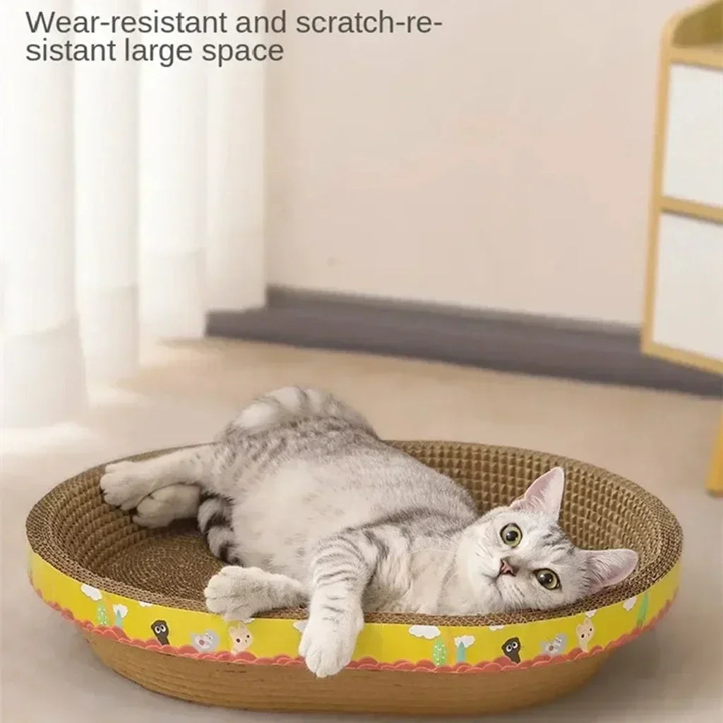 Round Cat Scratcher Bed Bowl with Corrugated Cardboard