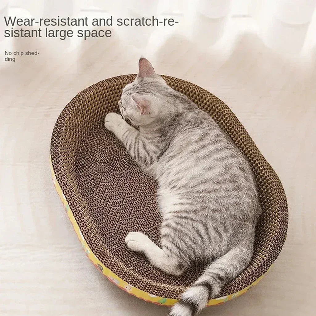 Round Cat Scratcher Bed Bowl with Corrugated Cardboard