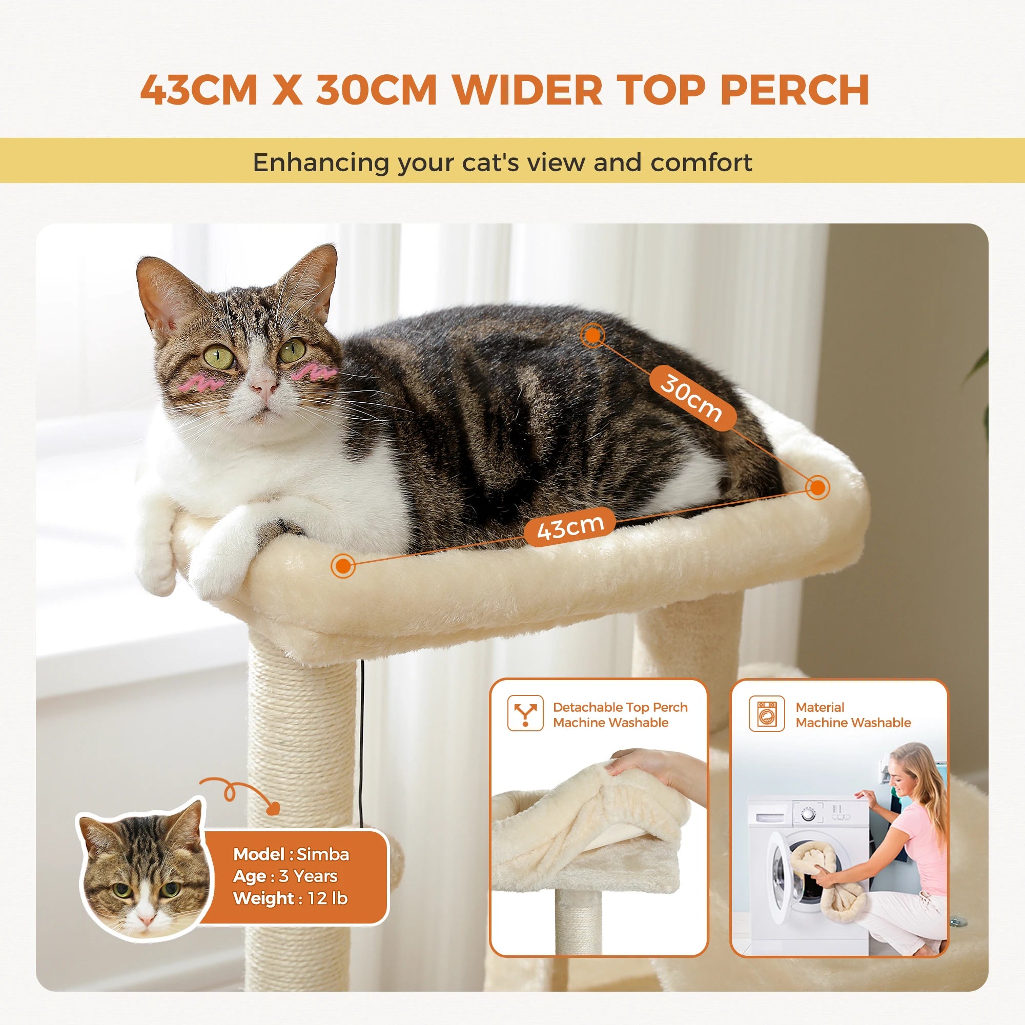 Multi-Level Cat Tree Tower with Condo & Scratching Posts