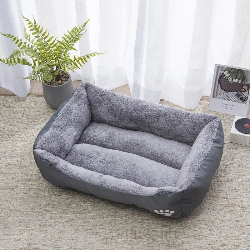 Orthopedic Plush Dog & Cat Bed – Washable Rectangular Pet Sofa