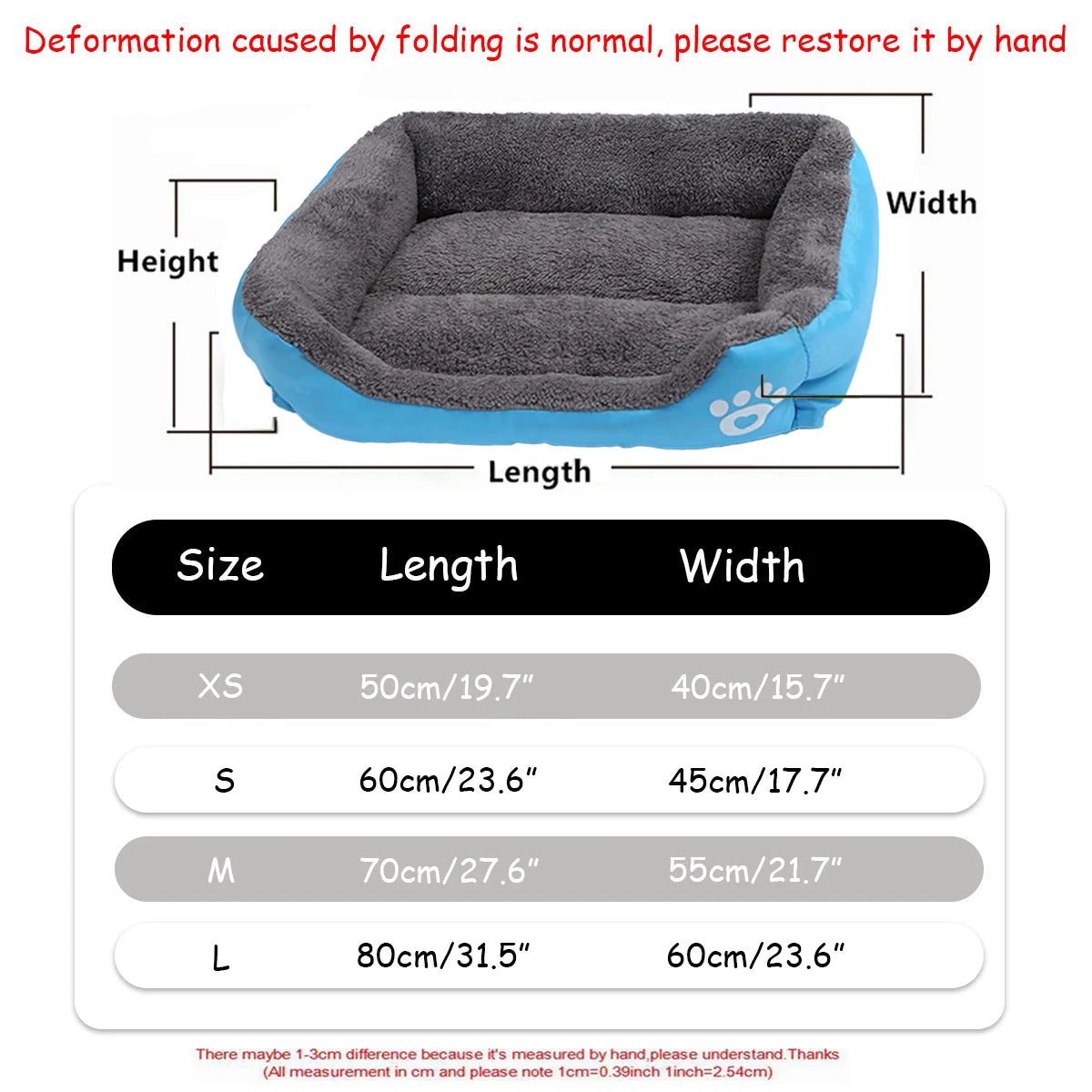 Orthopedic Plush Dog & Cat Bed – Washable Rectangular Pet Sofa