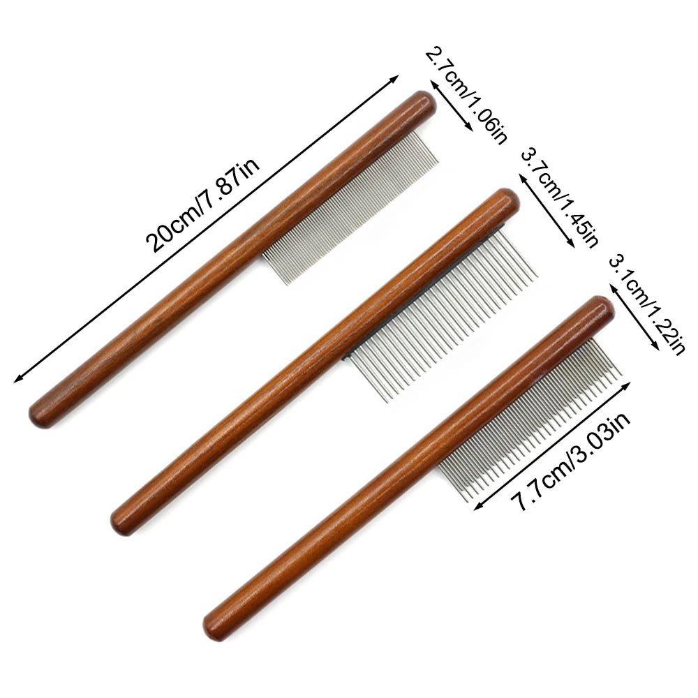 Wooden Pet Grooming Comb for Cats & Dogs – Anti-Shedding