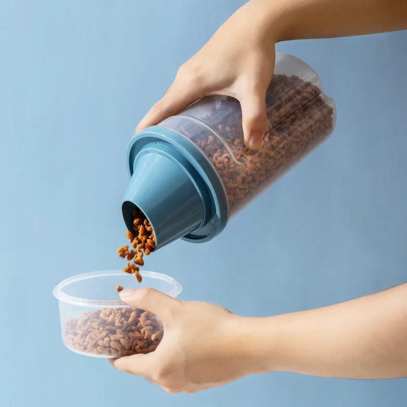 Pet Food & Grain Storage Container with Measuring Cup