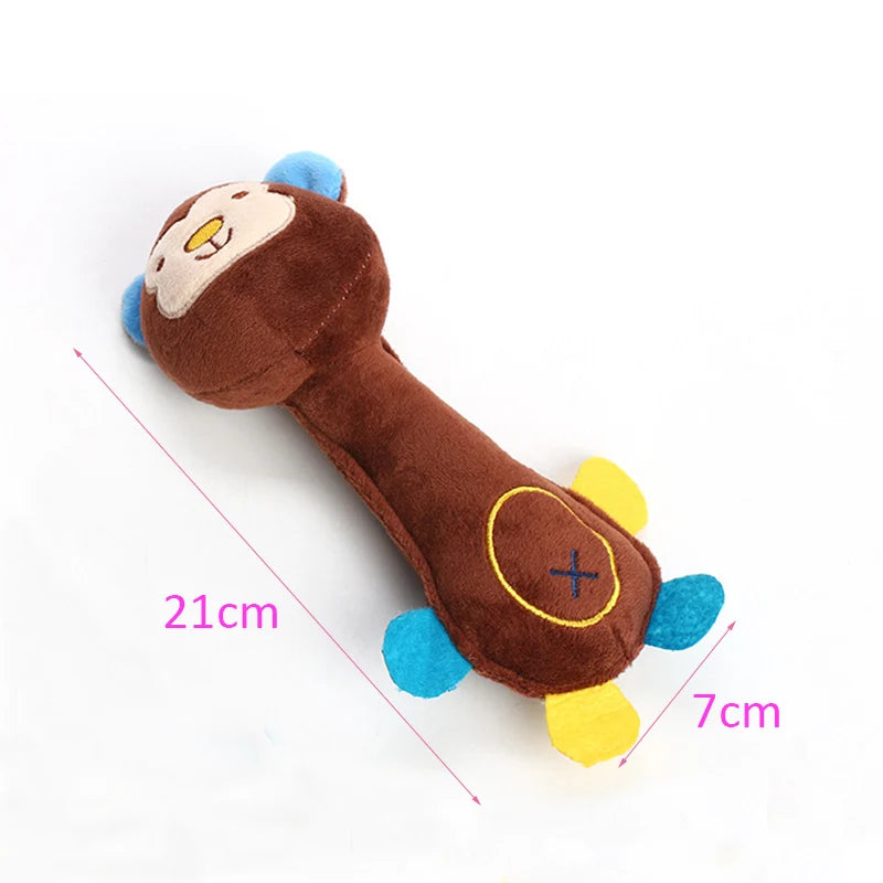 Plush Animal Squeaky Dog Toy – Cute Cartoon Style