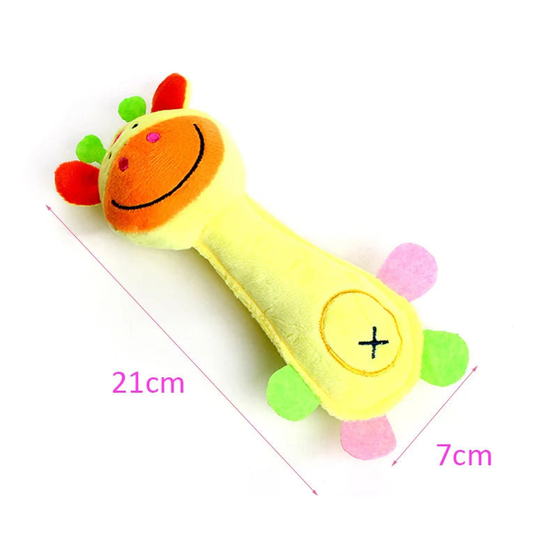 Plush Animal Squeaky Dog Toy – Cute Cartoon Style