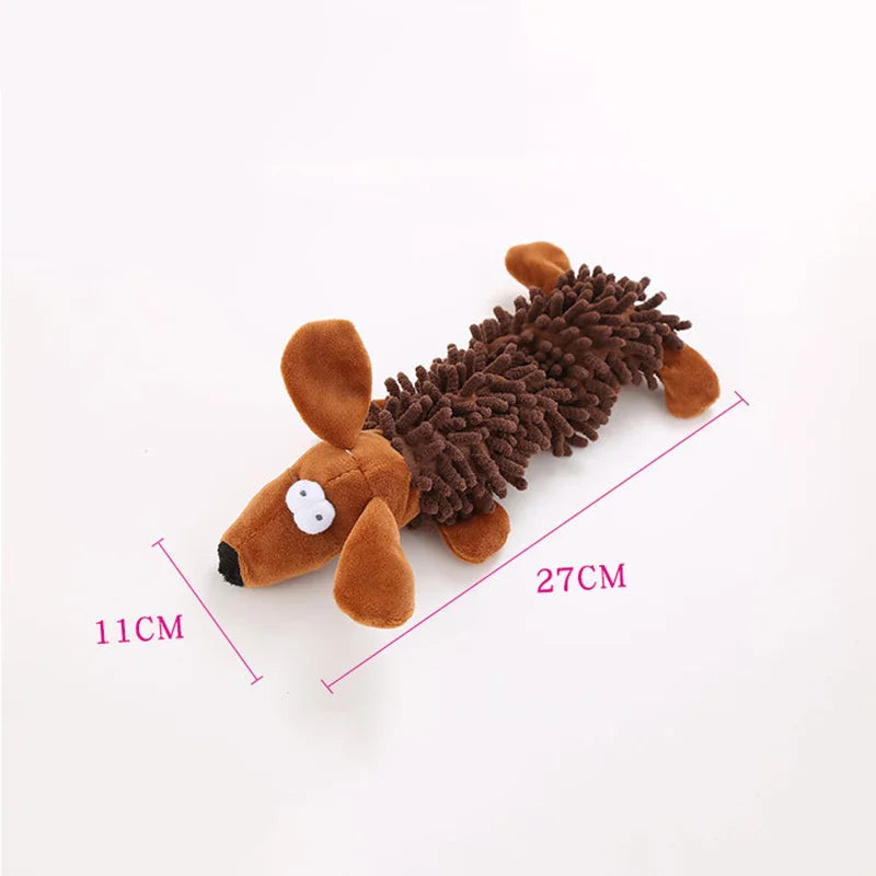 Plush Animal Squeaky Dog Toy – Cute Cartoon Style