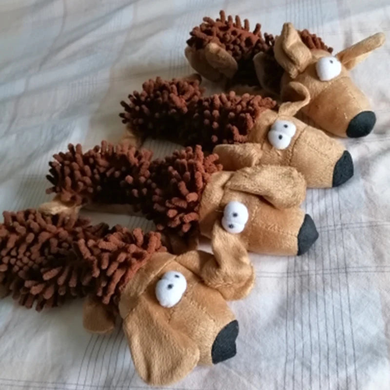 Plush Animal Squeaky Dog Toy – Cute Cartoon Style