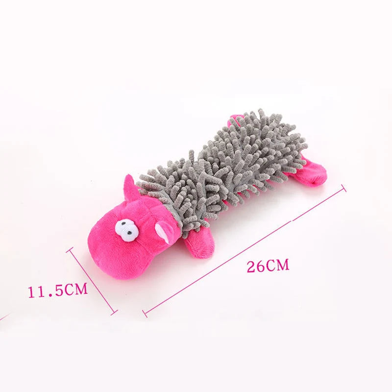 Plush Animal Squeaky Dog Toy – Cute Cartoon Style